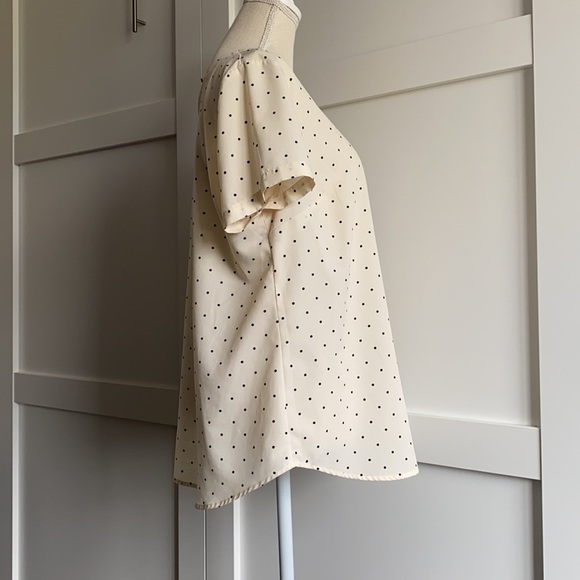 Merona - Off-White with Black Polka Dot Blouse - Picture 2 of 6